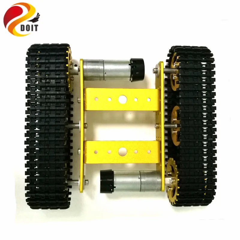 RC Metal Robot Tank Chassis mini T100 Crawler Caterpiller Tracked Vehicle with Plastic Track 2 Motors for Arduino DIY