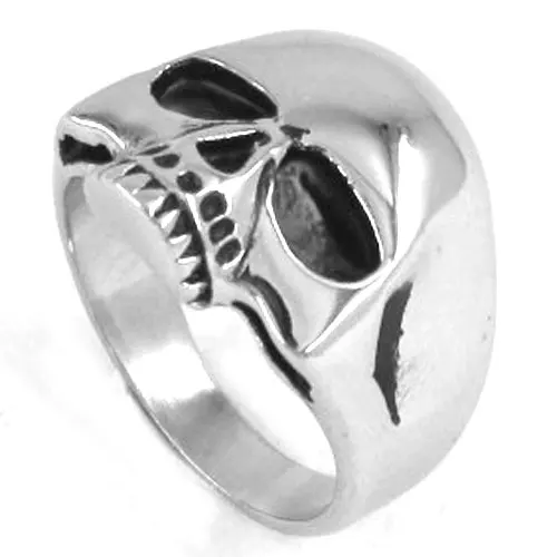 Wholesale Skull Biker Ring Stainless Steel Jewelry Classic Punk Silver Color Black Gold Biker Skull Ring Men Women Kids SWR0036