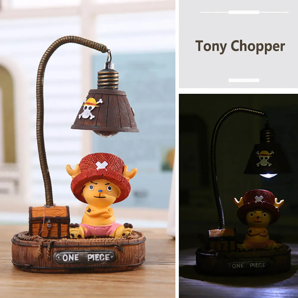 Figurine One Piece Anime Figure Night Light Japanese Anime Monkey-D-Luffy/Tony Chopper Lamp Home Resin Ornaments Crafts Gift