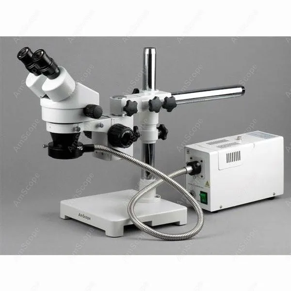 AmScope-لوازم مجهر تكبير استريو ، 7X-180X ، مجهر تكبير استريو مع حامل ذراع واحد