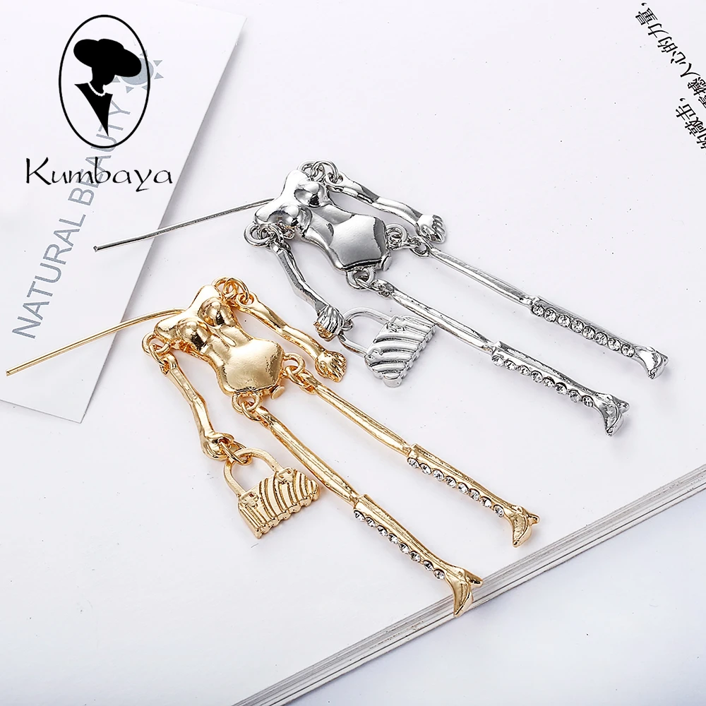 10 pcs/lot New Doll Necklace Alloy Naked Bodies with Crystal Legs White Gold DIY Accessories Handmade Statements NS238-09