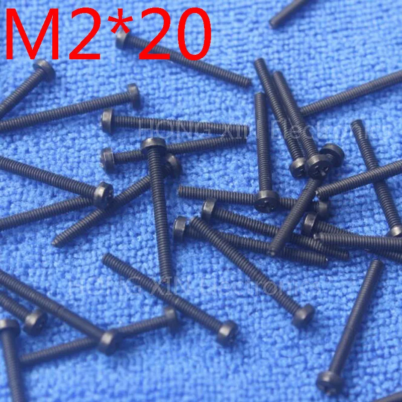 M2 * 20 schwarz 1 stücke Rundkopf nylon Schraube 20mm kunststoff schraube Isolierung Philips Schraube marke neue RoHS konform PC/board DIY hobby