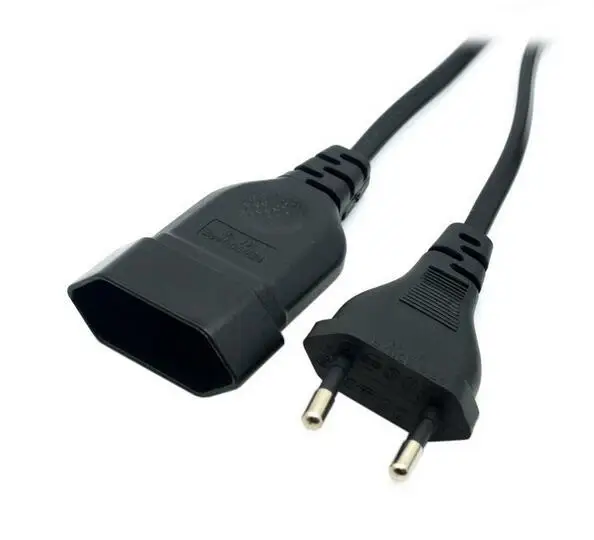 European EU 2 Prong VDE Male to Female Power Extension Cord Cable  for PC Computer PDU UPS  2M