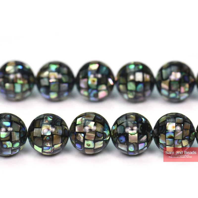 

natural 10mm round Abalone Shell beads for Bracelet Necklace Making 12pcs/lot ASRB01