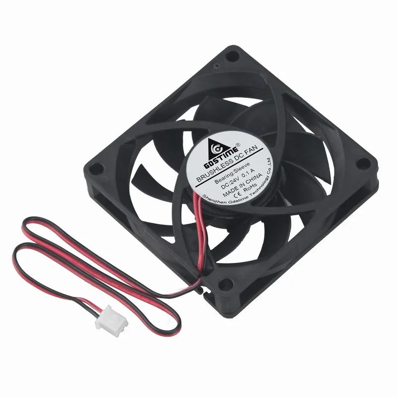 Gdstime 1 Piece 24V DC 2Pin 7015 70*70*15mm Burshless Cooler Motor Cooling Fan 70mm 70x70x15mm 7015 7cm