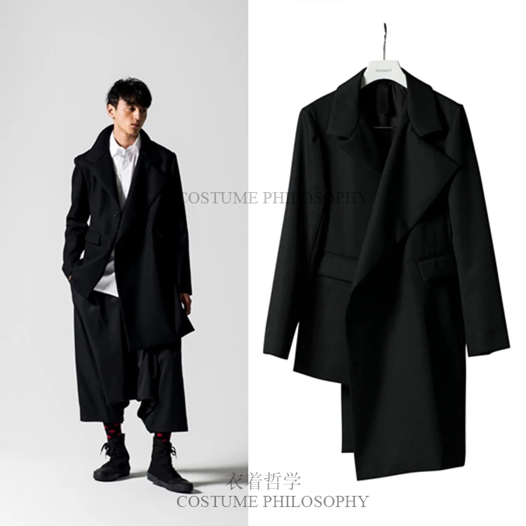 Fashionable men's and women trench coat is irregular, asymmetrical, and loosely tailored for autumn and winter.     S-6XL!!