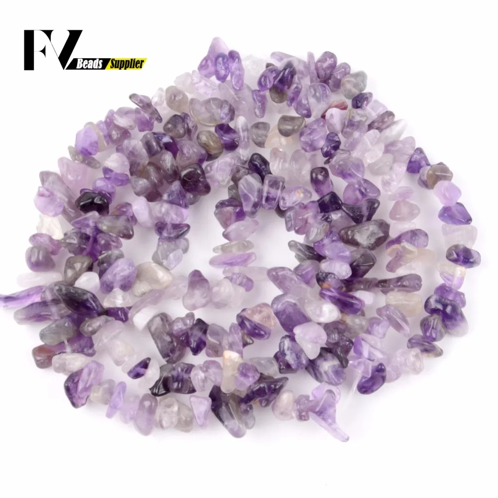 5mm-8mm Natural Amethysts Chips Beads Accessories For Needlework Jewelry Making 15inch Gravel Irregular Beads Diy Bracelets