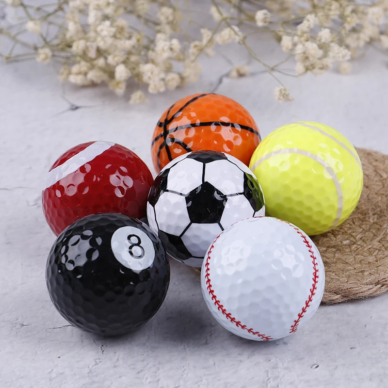 6pcs Golf Balls Novel Double Ball Ball Golf Equipment football Basketball ball tableTennis Baseball 6pcs Golf supplies