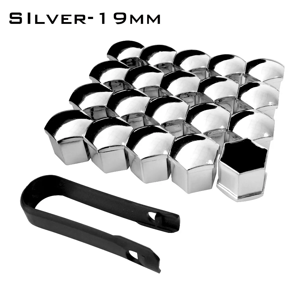 20 Stuks Universele Anti-Roest 17 19 21 Mm Chroom Glanzend Abs Auto Trim Band Wiel Moer Schroef bout Bescherming Covers Cap Auto Accessoires