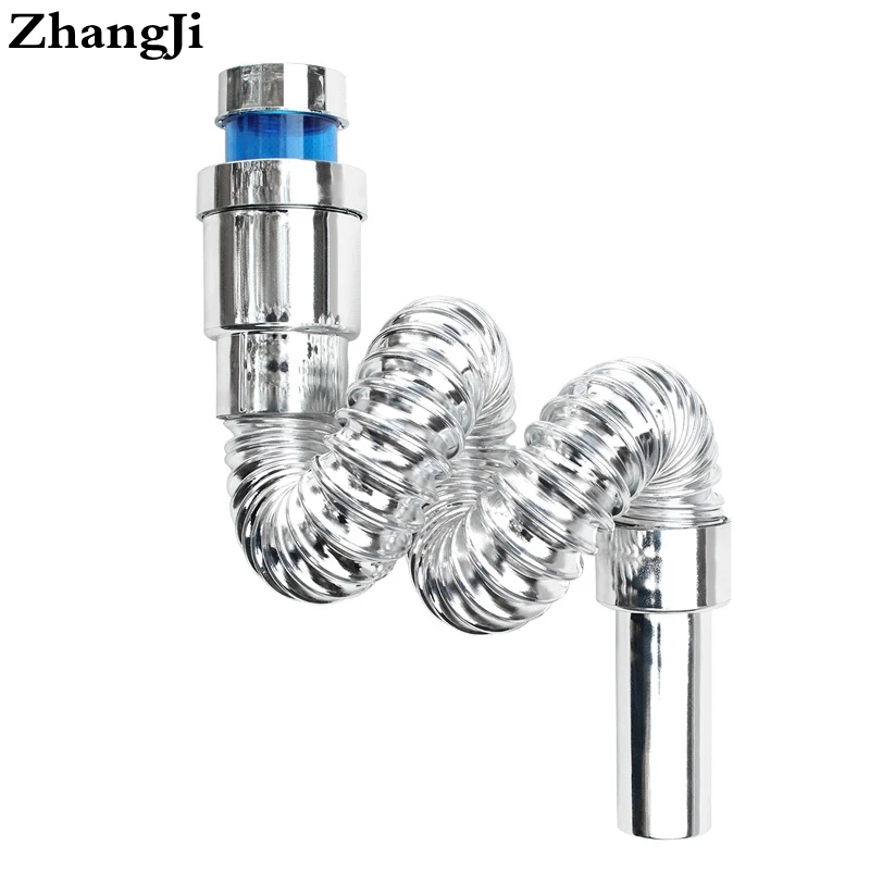 

Zhang Ji High Quality Electroplated Bathroom Basin Drain Hose Kitchen 770mm Flexible Waste Pipe Environmental Sink Plumbing Hose