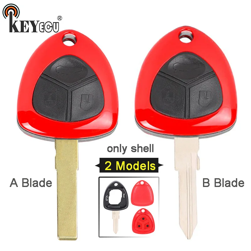 KEYECU for Ferrari 488 GTB 2016 2017 2018 Replacement 4 Buttons Smart Remote Key Shell Case Housing Fob With Uncut Blade