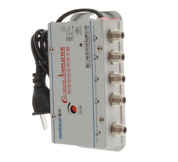 2021 New 1 in 4 out  CATV Cable TV Video  Signal Amplifier AMP Booster Splitter Broadcast Equipments Component Accessory