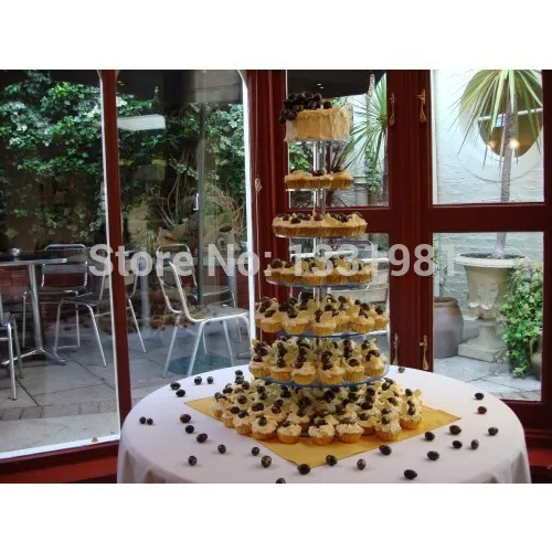 

Clear 7 Tier Maypole Acrylic Cupcake Stand, Plexiglass Cupcake Display, Perspex Cupcake Tower acrylic cupcake stand