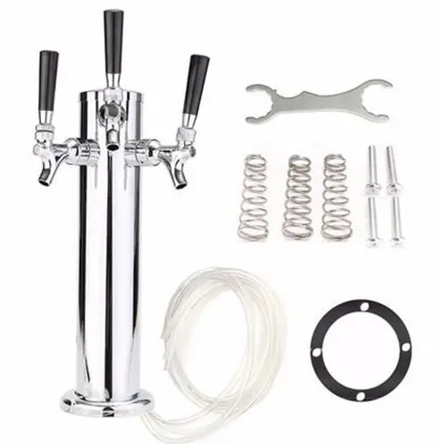 

3 Holes beer column set kegerator tap homebrew for bar/restaurant, Stainless Steel not adjustable beer faucet beer tower set