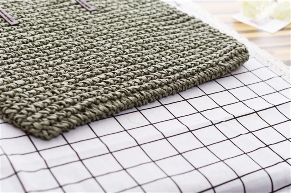 Frauen Handtasche Sommer Strand Tasche Rattan Gewebt Handarbeit Gestrickte Stroh Große Kapazität Totes Leder Frauen Schulter Tasche Böhmen Neue – Detail 12