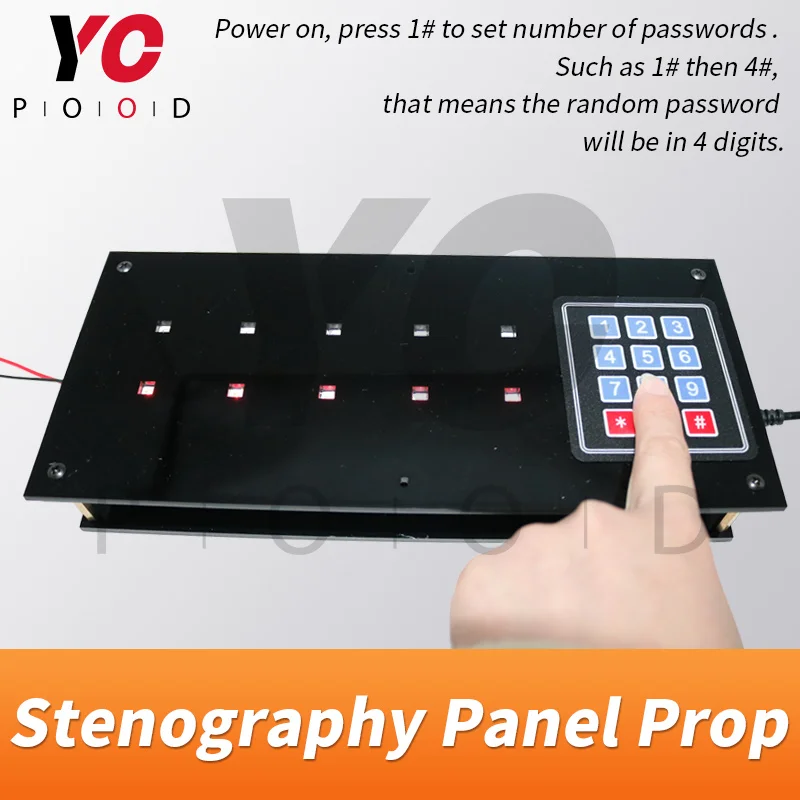 Imagem -06 - Escape Puzzle Stenography Panel Prop Lembre-se da Ordem em Que a Luz Pisca e Insira a Senha para Abrir