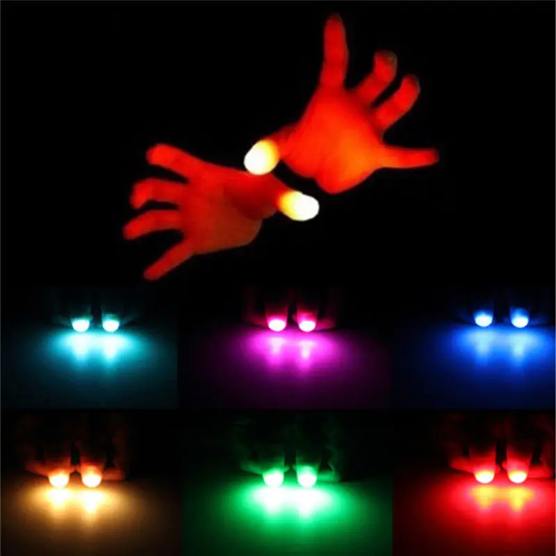 

2PCS Light-Up Thumbs LED Light Flashing Fingers Magic Trick Props Kids Amazing Glow Toys Children Luminous Gifts