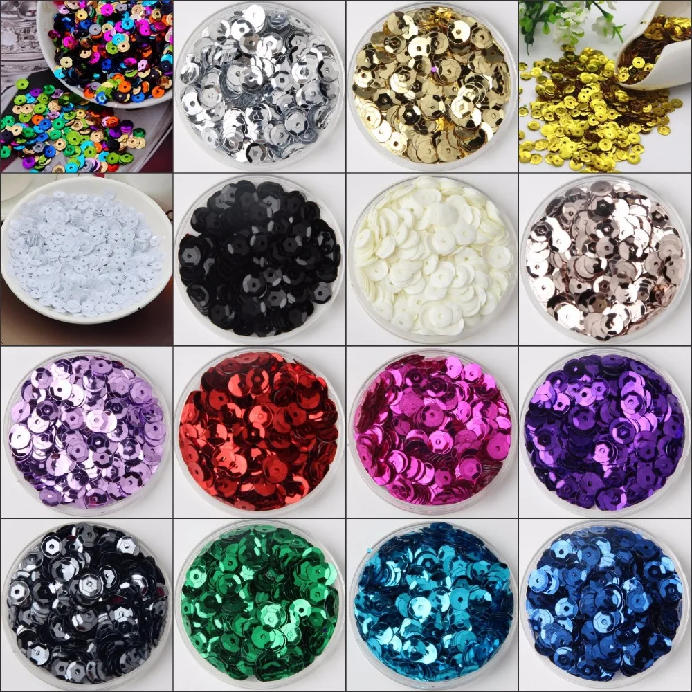 720Pcs/Pack 6mm Silver-based Colors PVC Round Cup Loose Sequins Paillettes Sewing Wedding Craft,Women Garment Diy Accessories