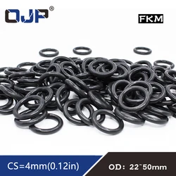 5PC Fluorine rubber Ring Black FKM O-ring Seal CS 4mm OD22/25/26/28/30/32/35/38/40/42/45/48/50mm O Ring Gasket Oil Ring Washer