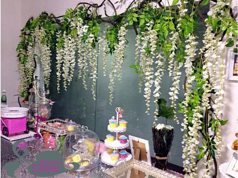 

110cm Silk Wisteria Garland Artificial Flower Garlands perfect for Wedding Decoration Home Decorations High Quality