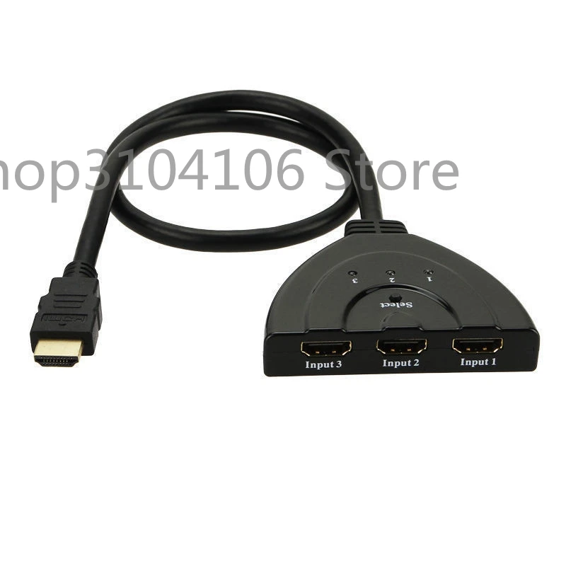 New 3 Port HD-compatible Multi Display Auto Switch Hub Box 1080P Switcher 3 in 1 out Splitter for HDTV DVD Xbox 360 PSP 50cm