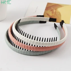 Women Girls Headdress Solid Cloth Headband Wrap Hair Hoop Bezel With Teeth Female Hair Accessories Hairband Headwear Hairband