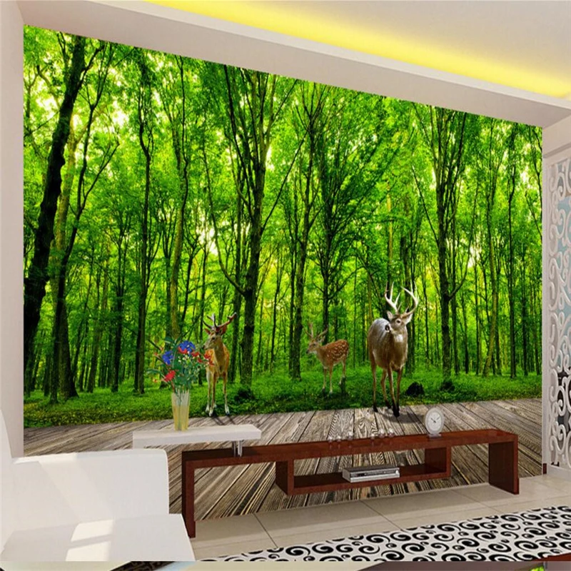 

beibehang Custom Photo Wallpaper Sticker Elk Jungle 3D Landscape Background Wall Mural papel de parede 3d para sala atacado