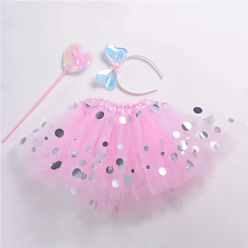 

Юбка-пачка для маленьких девочек, детская танцевальная одежда, головной убор принцессы с блестками и бантом, бальное платье для девочек, дет...