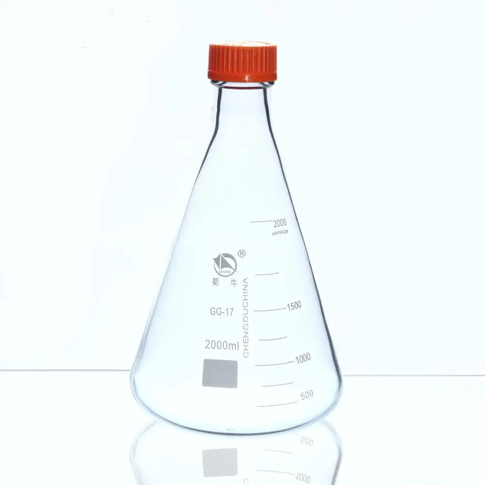 3pcs/set Screw Cap Conical Flask high borosilicate glass thicked type Erlenmeyer flask High Temperature Resistance GL45