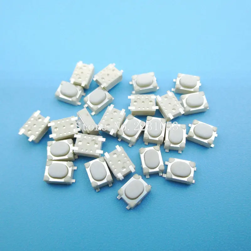 50PCS Micro Button Tact Switch SMD 4Pin 3X4X2.5MM White Tactile Tact Push Button Micro Switch Car Key Momentary 3*4*2.5mm S