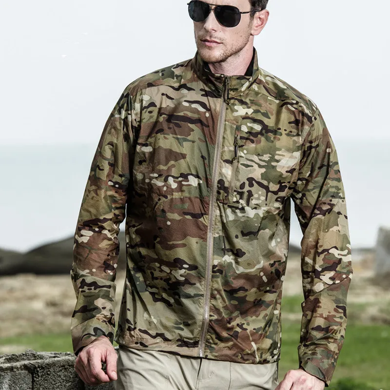 Imagem -06 - Cabolsa de Camuflagem Masculino Impermeável Secagem Rápida Esportes ao ar Livre Escalada Anti uv Protetor Solar Cabolsa Ultraleve Tops de Verão