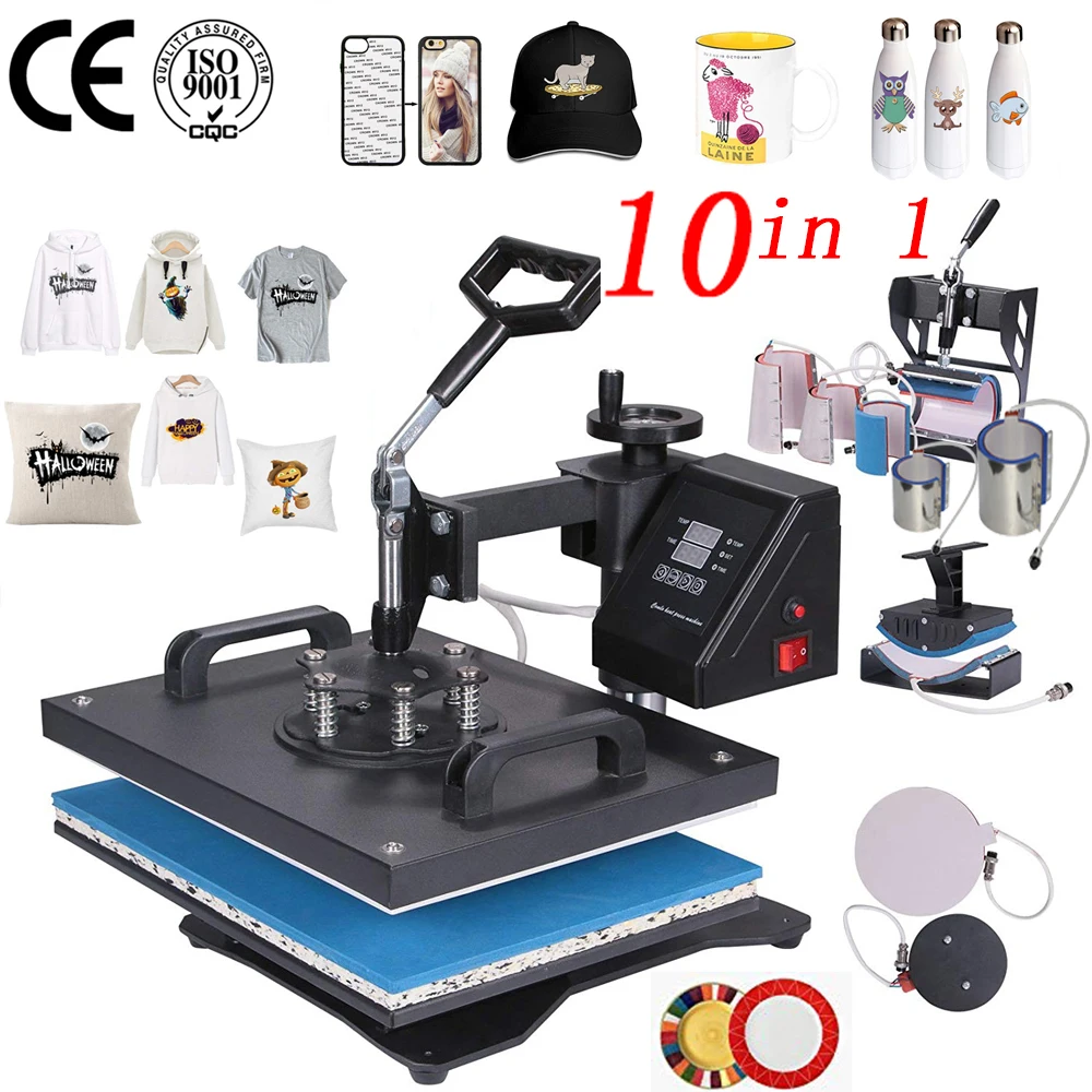 

Promotion Doubl Display 30*38CM 10 in 1 Combo Heat Press Machine Sublimation Printer 2D Transfer Coffee Mug Bottle Printer