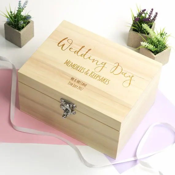 personalize mr&mrs save the date wedding Memory box bespoken Box Keepsake gift Boxes birthday storage containers