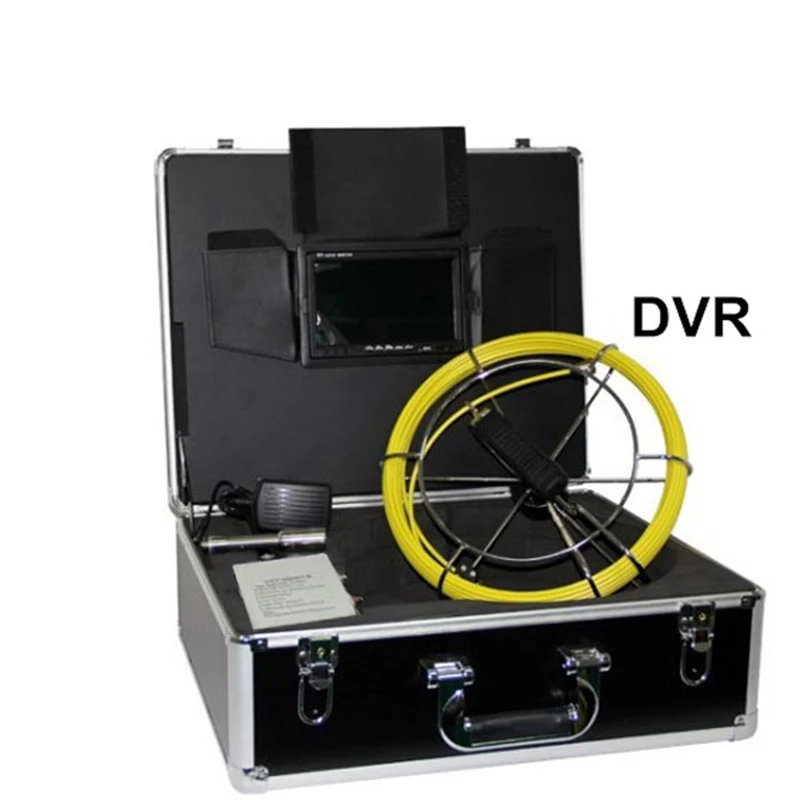 

20m Fiber Glass Cable Waterproof Sewer Pipe Camera Pipeline Inspection 7" LCD DVR System 12 Pcs White LED Lights