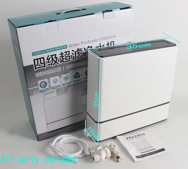 4 stages countertop water purifier/tap water filter/kitchen water treatment/home drinking filter system +tap faucet connector