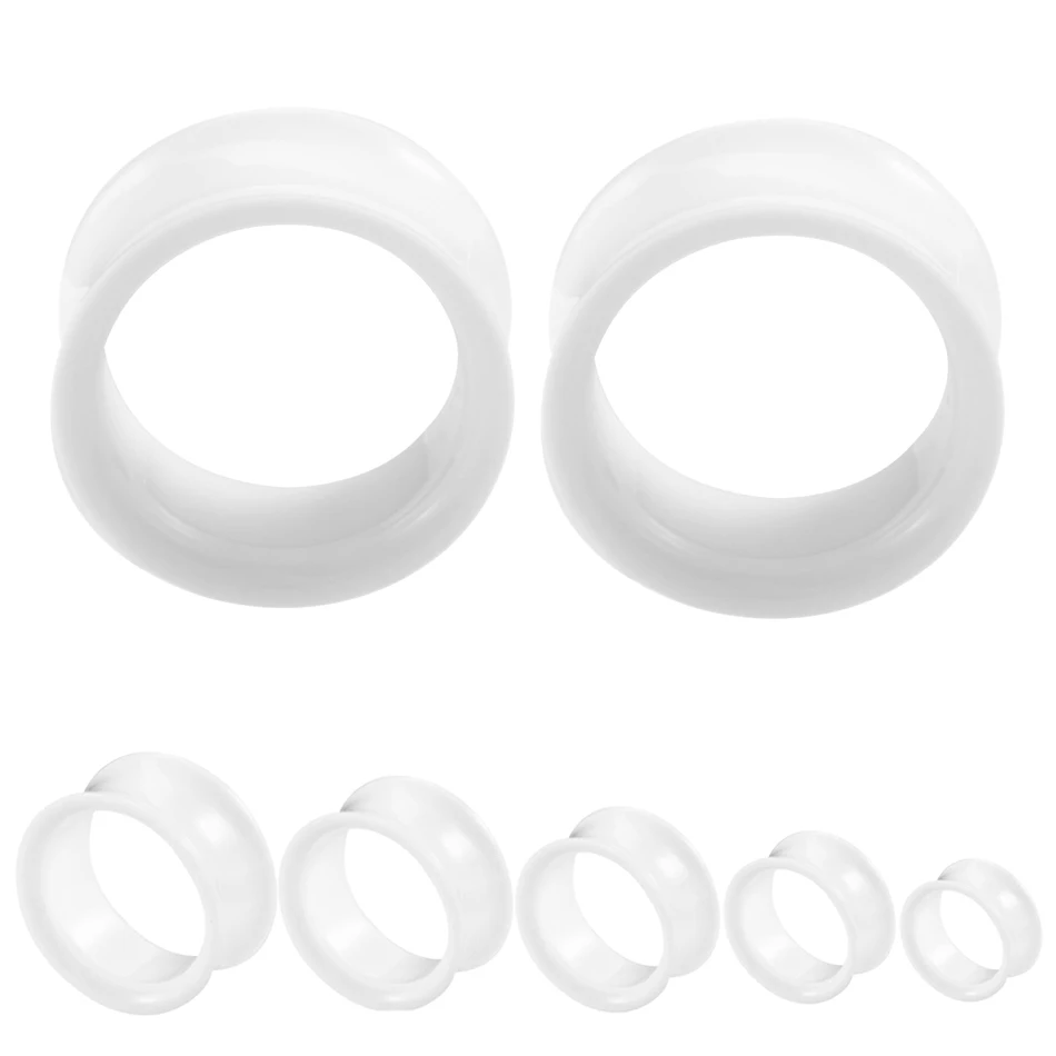 PAIR Acrylic Hollow Ear Tunnel Plugs Piercing Double Flared Earring Gauges Piercings 3mm-20mm For Unisex Jewelry