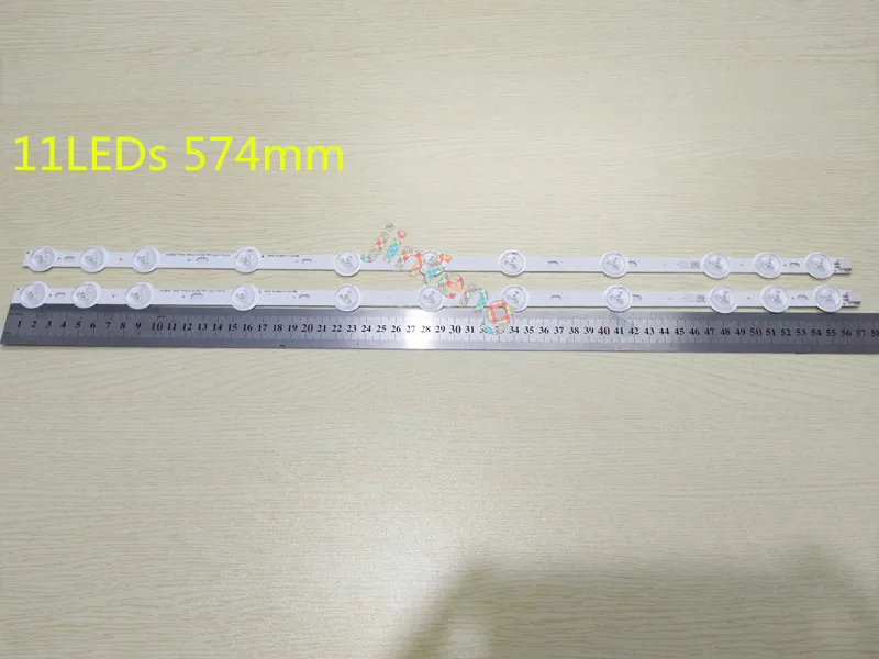 

2 PCS/set 11LEDs 574mm LED backlight strip compatible for VESTEL 32D1334DB VES315WNDL-01 VES315WNDS-2D-R02 VES315WNDA-01