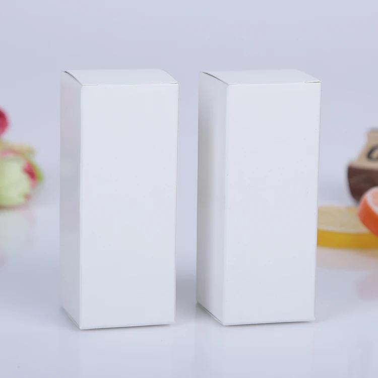 50pcs/lot-4.8*4.8*14.5cm 100ml White Kraft Paper Gift Boxes Dropper Essential Oil Bottle Box Cosmetics Storage Boxes valve tubes