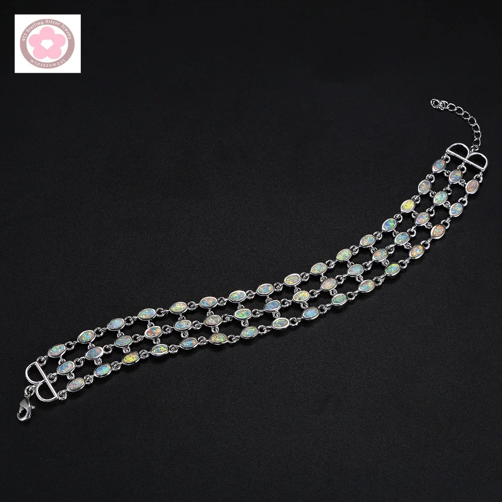 JLB-045  Fire Opal Inlaid Fashion Bracelet For Women Jewelry Gift