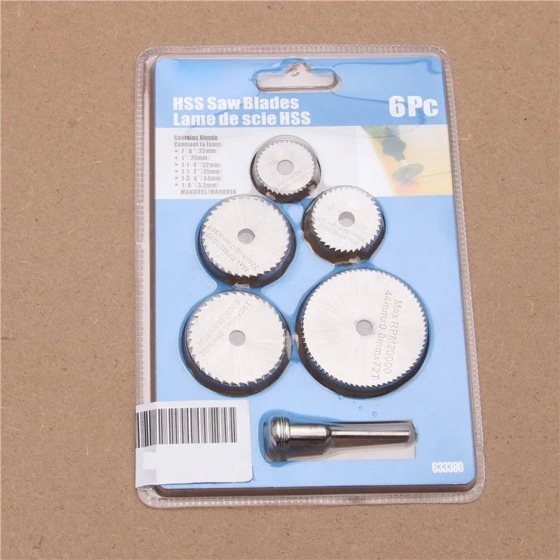 3 Loại Bộ 6 Cái 7PCS HSS Hình Tròn Lưỡi Cưa Cắt Dao Bằng Gỗ Bộ Gỗ Đĩa Cắt Mũi Khoan mandrel Cắt Cho Dụng Cụ Quay