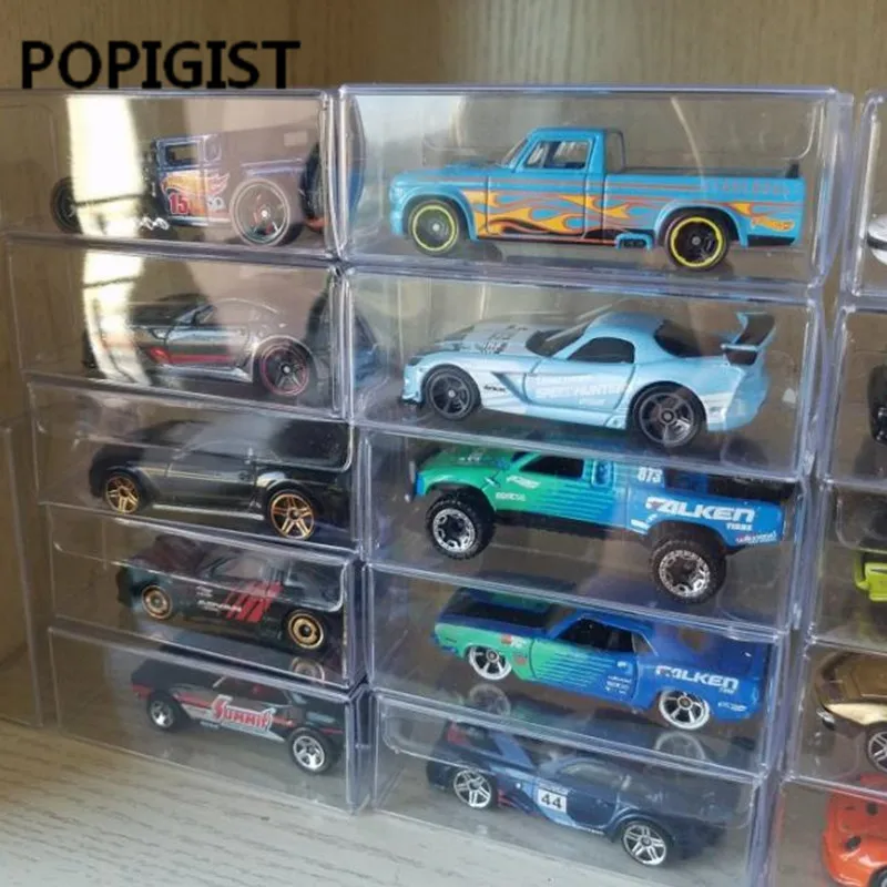 82*40*30mm PVC Clear MATCHBOX TOMY Toy Car Model 1/64 TOMICA Hot Wheels Dust Proof Display Protection Box 100PCS