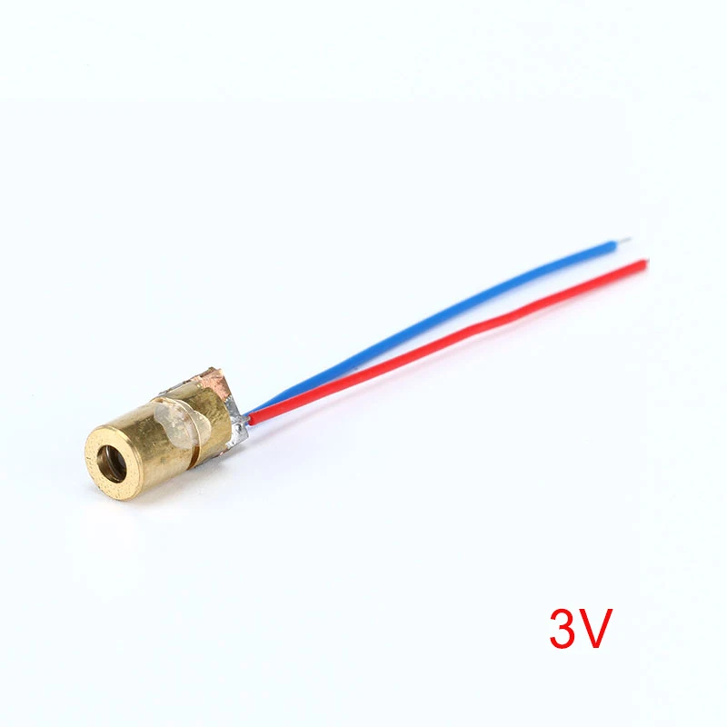 Tête Laser à Point rouge 3V 5V, Module de Diode à Point réglable, 6MM 650NM 5MW, 5 pièces