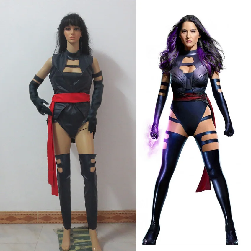 Apocalypse Psylocke cosplay Costume for women sexy adult Revanche Psylocke costume leather jumpsuit custom made