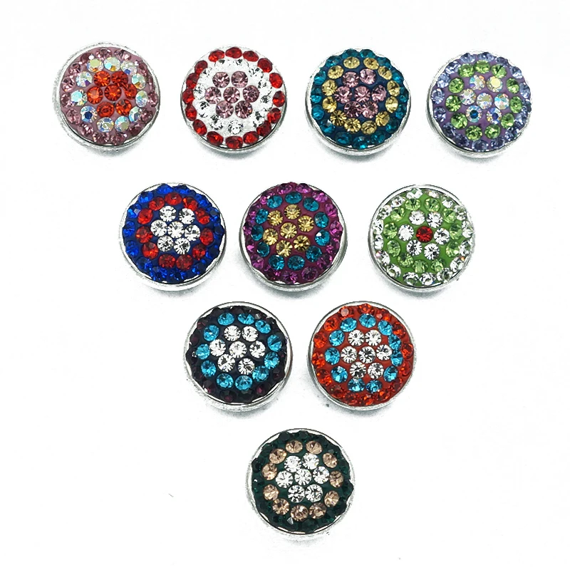 

Hot sale 10pcs mixed beauty flowers 12MM rhinestone snap buttons Shambala snap buttons fit DIY 12mm snap jewelry KZ9079