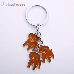 2017 Metal Dog Jewelry Poodle  PET Dog Key Chain Key Ring Pom Gift For Women Girl Bag Charm Keychain Pendant Jewelry wholesale