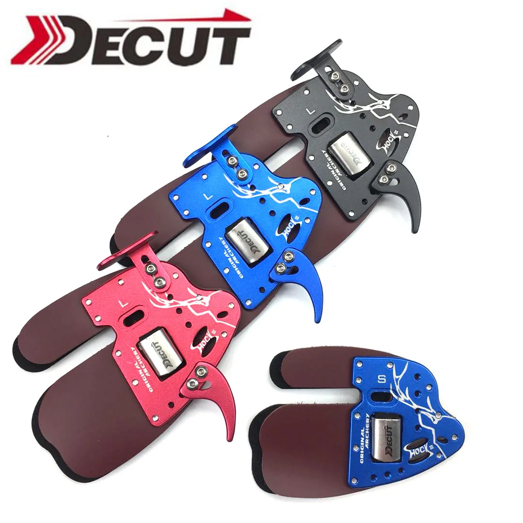 

DECUT Archery Finger Tab HOCK 3 Right Hand Archery Finger Guard Protection Pad Glove Tab for Bow Finger Protector