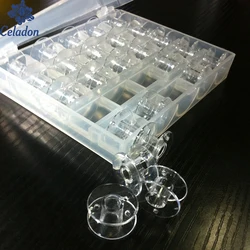 25Pcs/Set Empty Bobbins Sewing Machine Spools Clear Plastic Case Storage Box for Sewing Machine Tool DIY Clothing Supplies