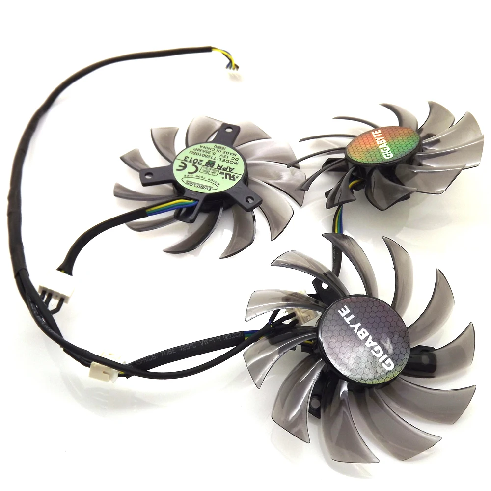 Ventilateur de refroidissement pour carte graphique Gigabyte GV-N960 N970 N980 G1 GAMING WF3 OC, 75mm, 4 broches, 3 pièces/lot, T128010SU