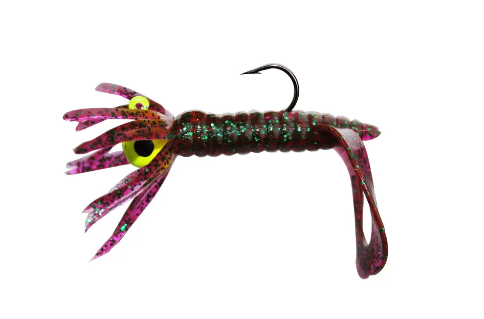 Regenschirmförmiger Weichköder Angelköder 6,5cm/1,8g Grub Doppelschwanz Buzz Jig Kopfhaken Wurm Kunstköder Set 5 Stück – Detail 5