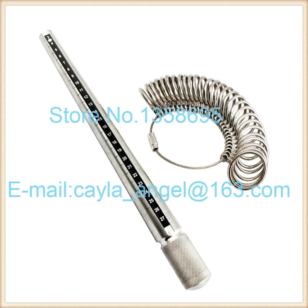 

Ring Sizer Stick and Mandrel Set,Measure Ring Gauge Metal Finger Size Tool Measureing 1-28 Japan Size Jewelry Making Tools